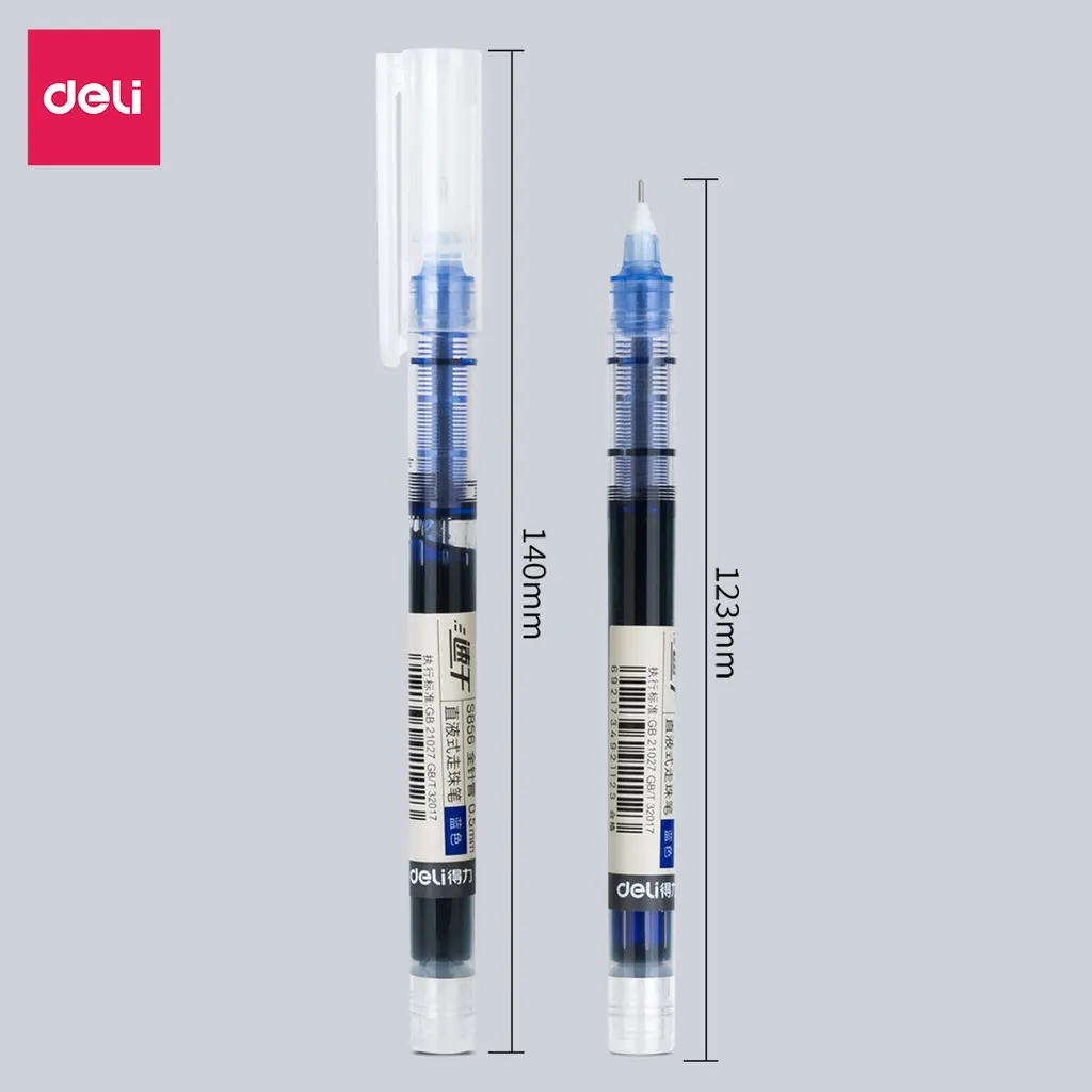 Ảnh Bút Bi Nước Văn Phòng Deli Chính Hãng Ngòi 0.5mm Nét Viết Trơn Tru Mực Ra Đều Phù Hợp Ghi Chép 4