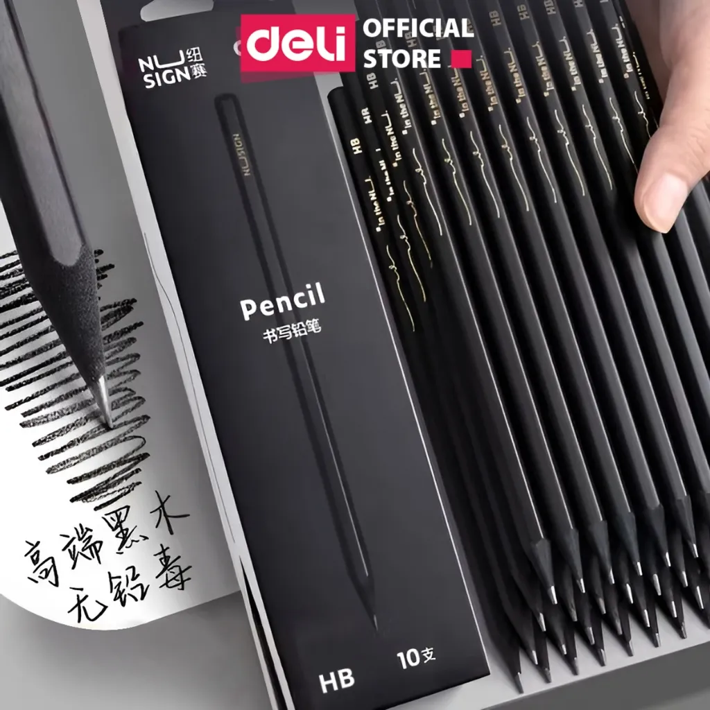 Ảnh Bút Chì 2B HB Gỗ Nusign Cao Cấp Deli - Chì Đậm Tô Trắc Nghiệm Làm Bài Kiểm Tra Nhạy Với Máy Chấm Thi Học Sinh Văn Phòng 1