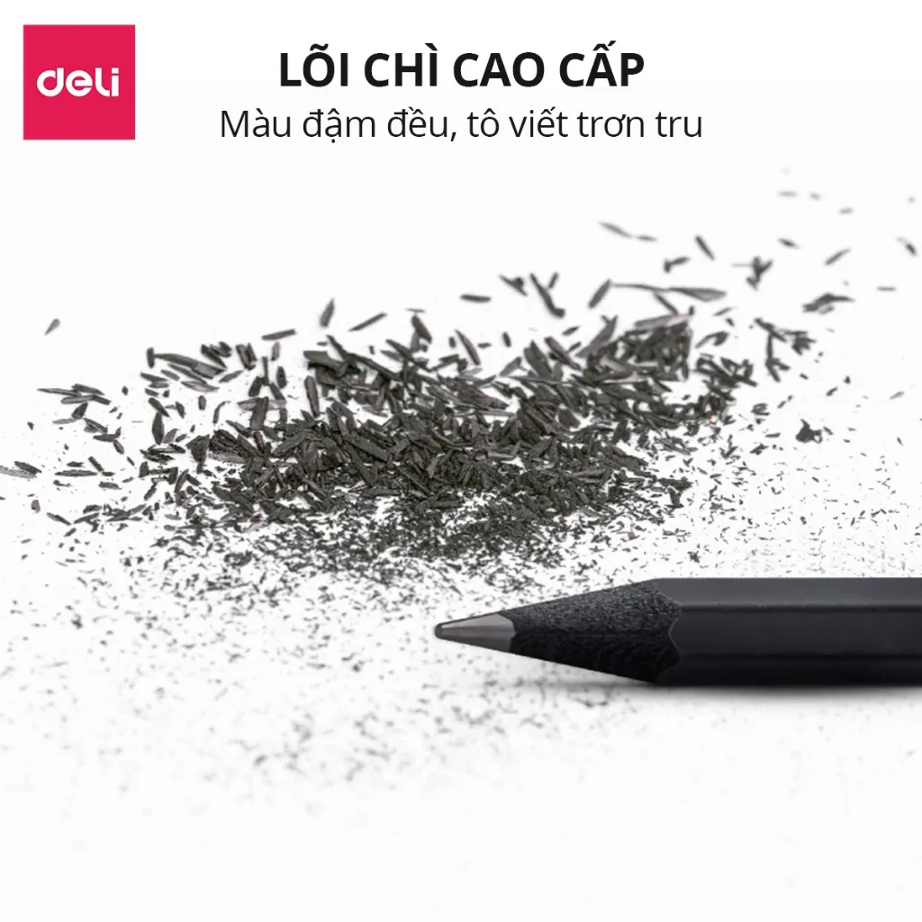 Ảnh Bút Chì 2B HB Gỗ Nusign Cao Cấp Deli - Chì Đậm Tô Trắc Nghiệm Làm Bài Kiểm Tra Nhạy Với Máy Chấm Thi Học Sinh Văn Phòng 3