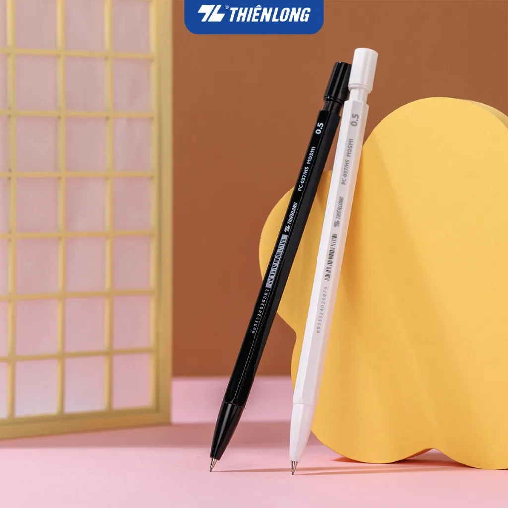 Ảnh Bút chì bấm Hoshi Thiên Long PC-037/HS công nghệ Nhật Bản - viết chì ngòi 0.5mm thiết kế tối giản, sẵn gôm trên nắp 3