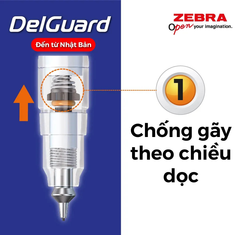 Ảnh Bút Chì bấm Không Gãy Ruột Zebra Delguard 0.5mm - Zebra Pen  [Chính hãng] 4