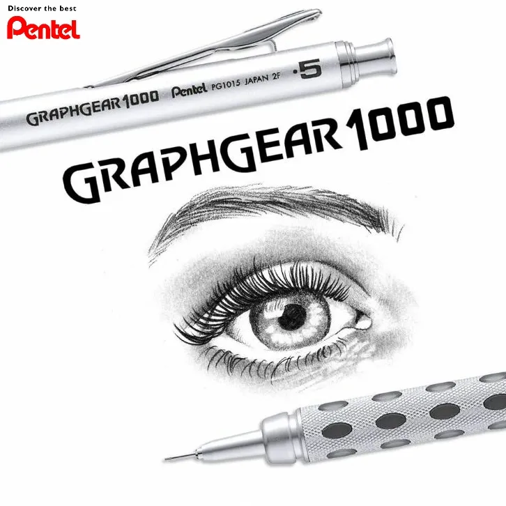Ảnh Bút Chì Cơ Khí Pentel Graphgrear 1000 – Thân Kim Loại Inox, Nét Chuẩn Xác – Bút Chì Bấm Ngòi 0.5mm 4