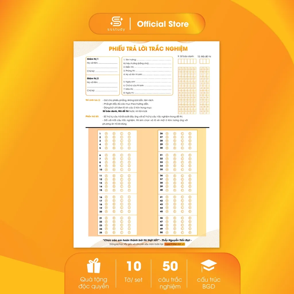 Ảnh Bút chì, Giấy trắc nghiệm và Sticker SSStudy "Thi là đỗ" 2