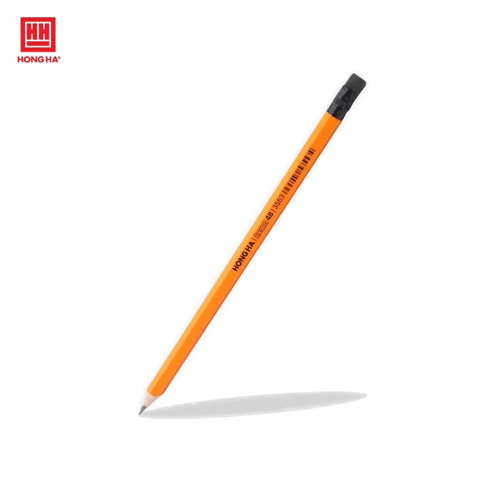 Ảnh Bút chì gỗ 4B Hồng Hà ngòi mềm kèm đầu tẩy chì tiện lợi - 3553 2