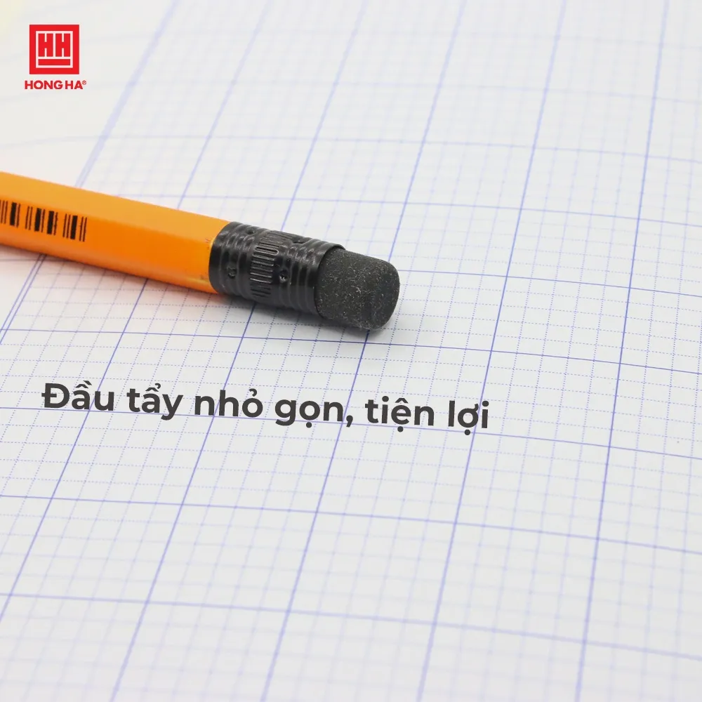Ảnh Bút chì gỗ 4B Hồng Hà ngòi mềm kèm đầu tẩy chì tiện lợi - 3553 4