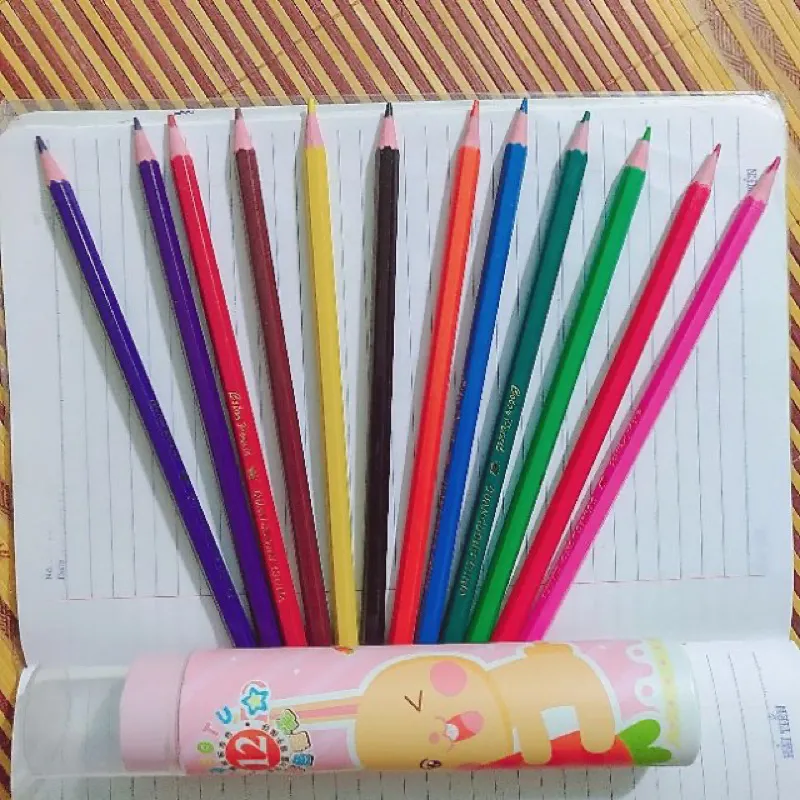 Ảnh Bút chì tô màu (ống 12 màu nắp kèm chuốt) viết chì màu 1