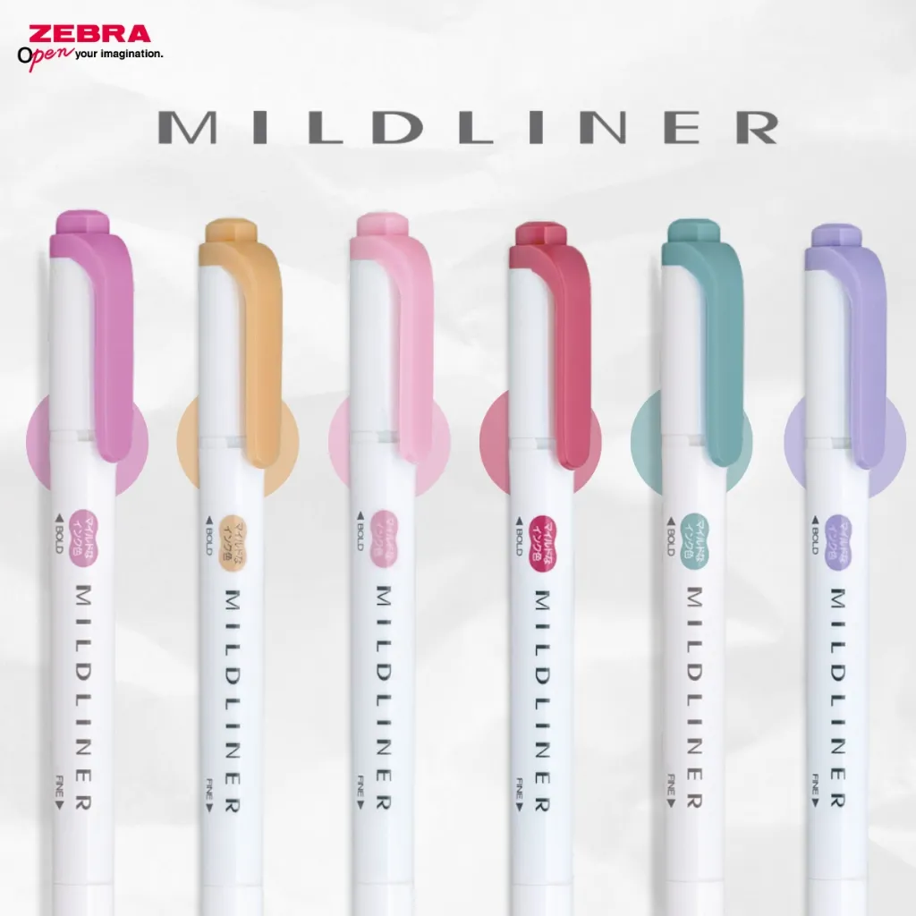Ảnh Bút Dạ Quang Highlight Zebra Mildliner WKT7 35 Màu - Đầu Bút Dạ Quang 1.0mm - 1.4mm - [Chính Hãng] 1 Cây 2