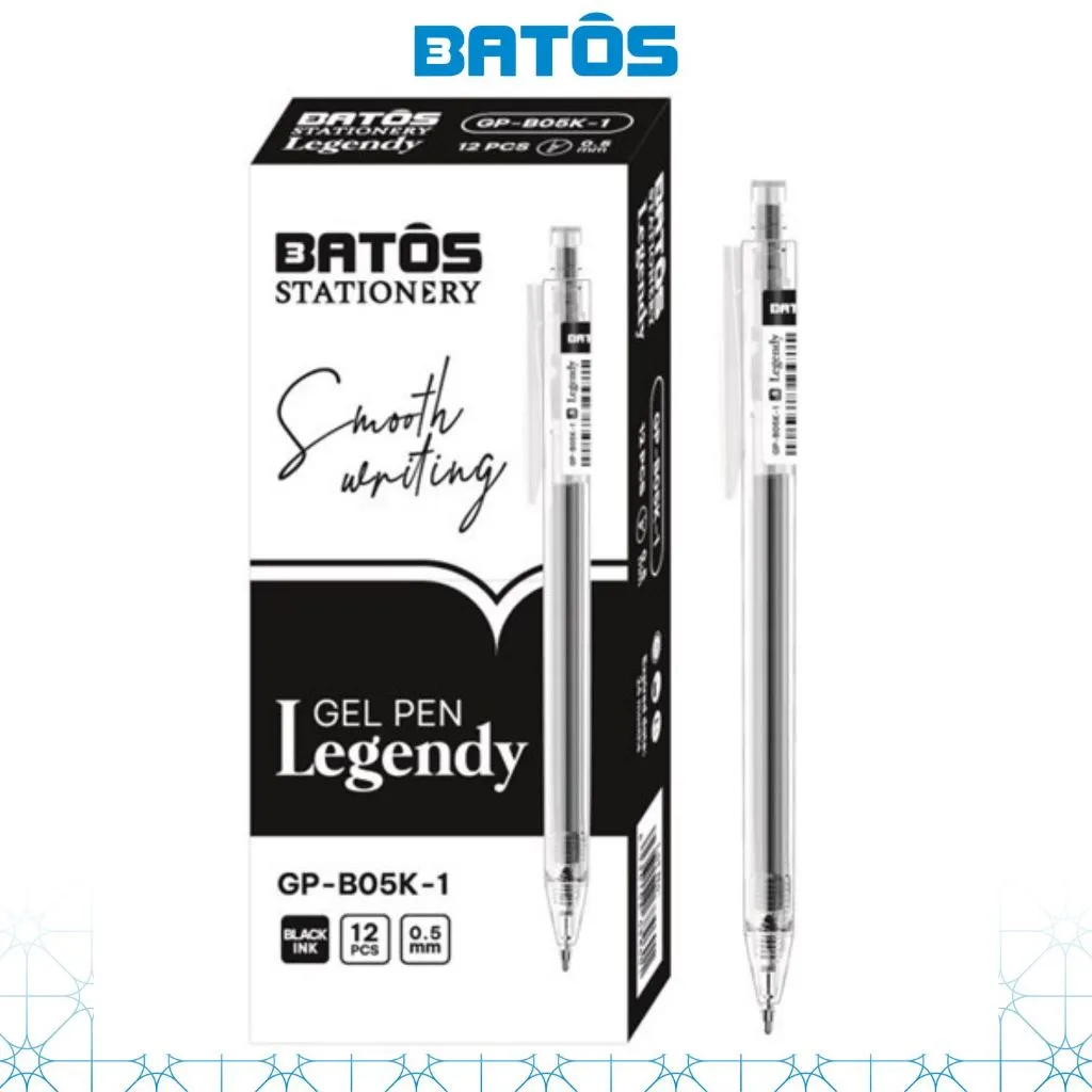 Ảnh Bút gel bấm 0.5mm Batôs 3 Legendy GP-B05-1 viết êm trơn. 1