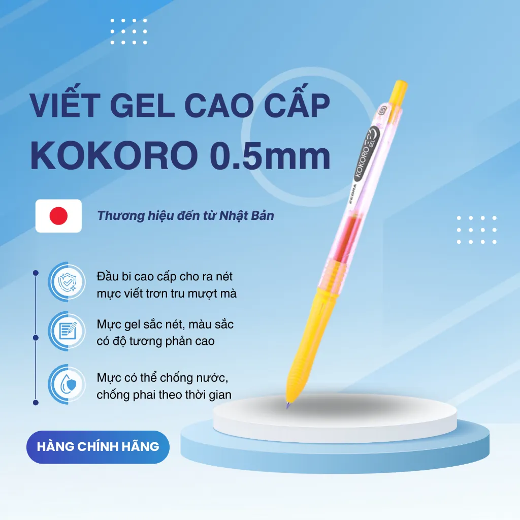 Ảnh Bút Gel Kokoro Zebra Pen 0.5mm - Zebra [Chính hãng] 1