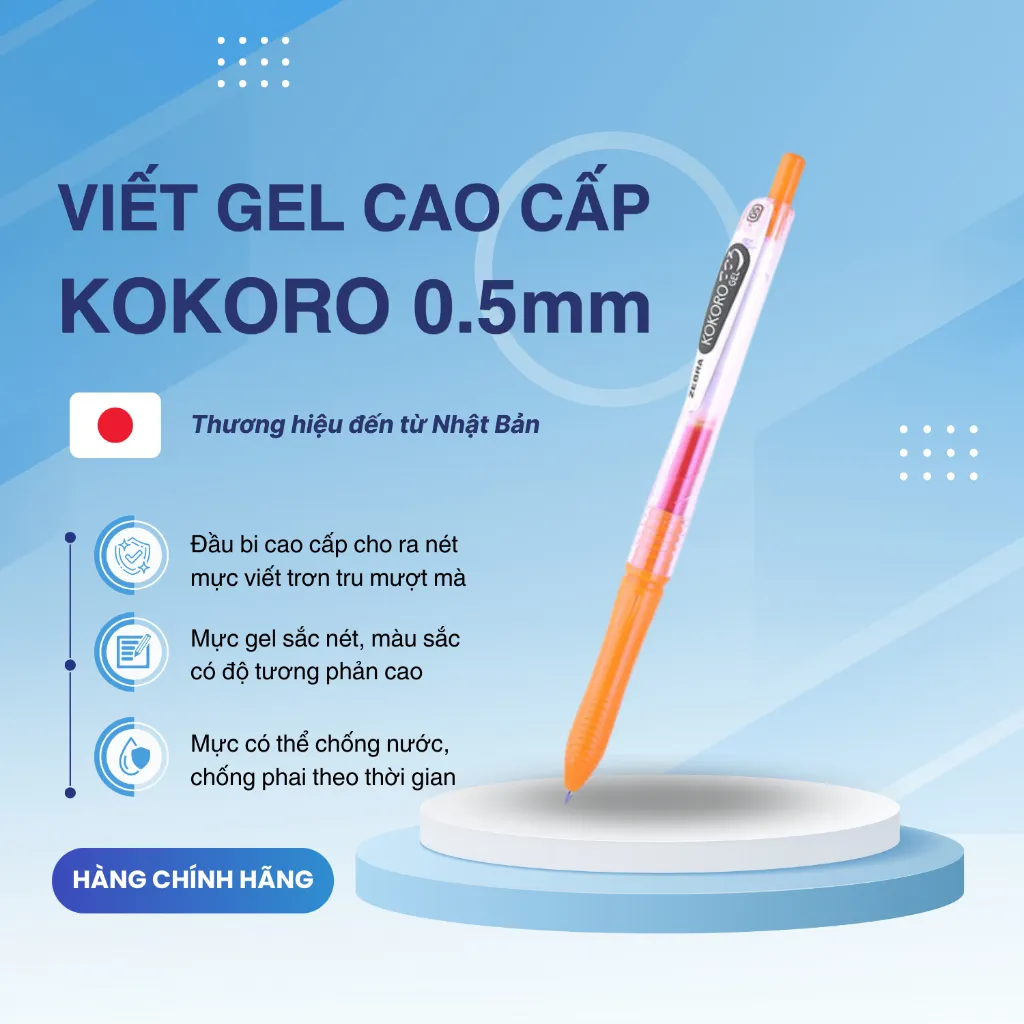 Ảnh Bút Gel Kokoro Zebra Pen 0.5mm - Zebra [Chính hãng] 2