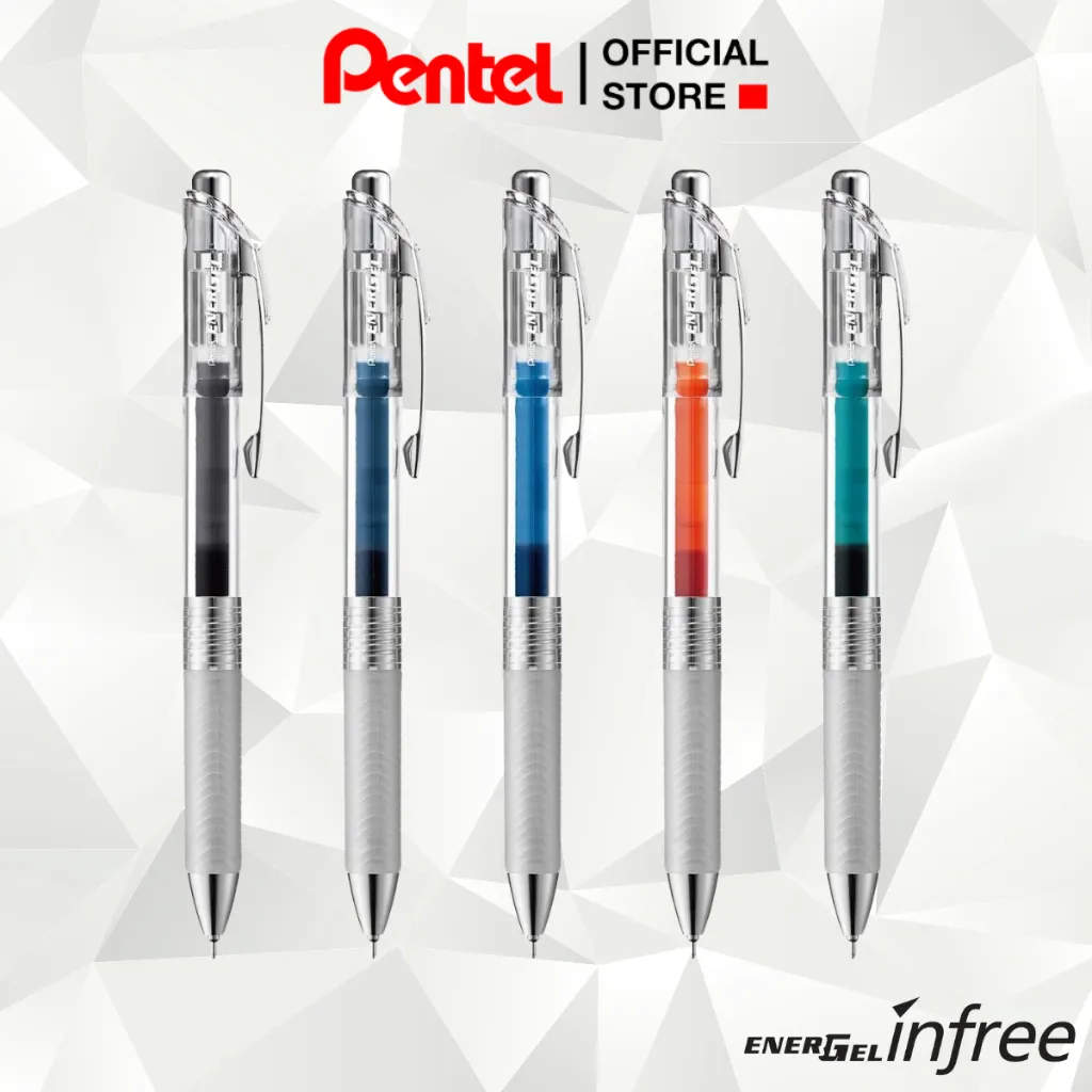 Ảnh Bút Gel Pentel Energel Infree BLN75TL 0.5mm 10 Màu Vỏ Trong 2