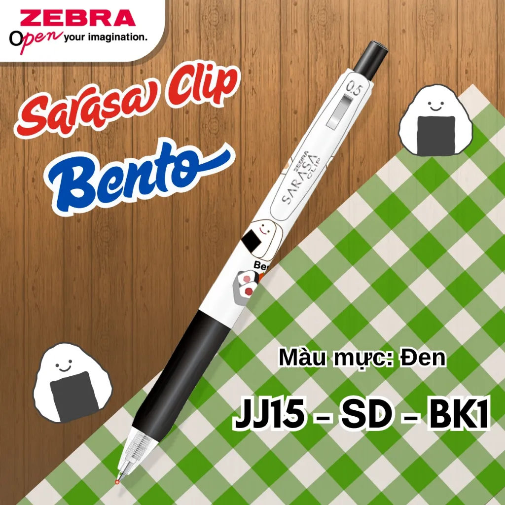 Ảnh Bút Gel Sarasa Clip Bento Zebra Pen 0.5mm - Mực Chống Nước, Chống Phai, Thiết Kế Kẹp Bướm - Đen/Đỏ/Xanh [Chính Hãng] 3