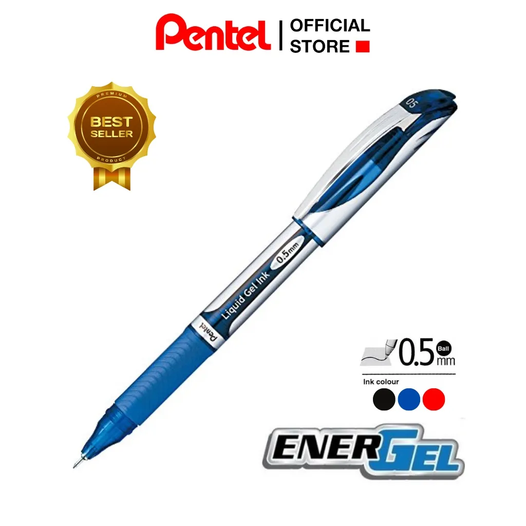 Ảnh Bút Ký Nhật Bản Mực Gel Nhanh Khô Pentel Energel BLN55 Ngòi 0.5mm Nét Mảnh Siêu Mượt Không Đứt Nét 2