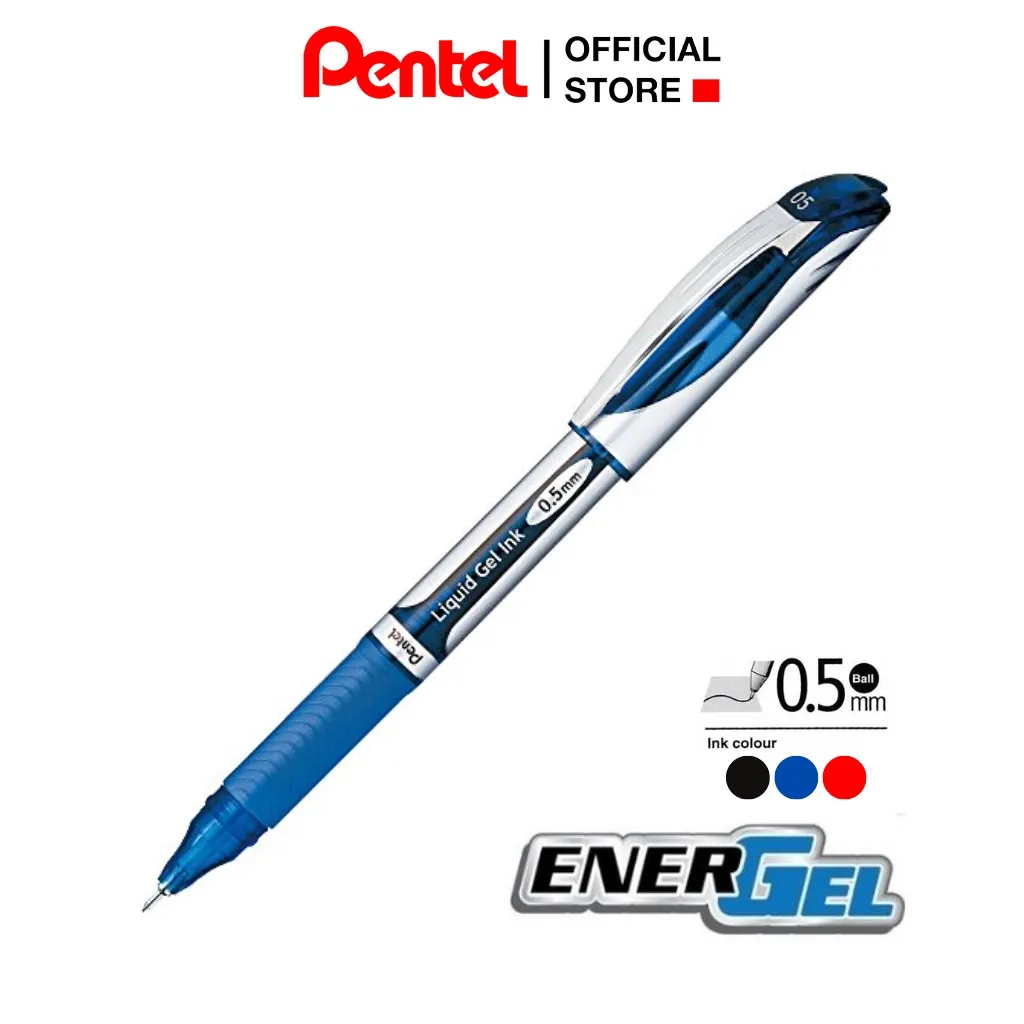 Ảnh Bút Ký Nhật Bản Mực Gel Nhanh Khô Pentel Energel BLN55 Ngòi 0.5mm Nét Mảnh Siêu Mượt Không Đứt Nét 3