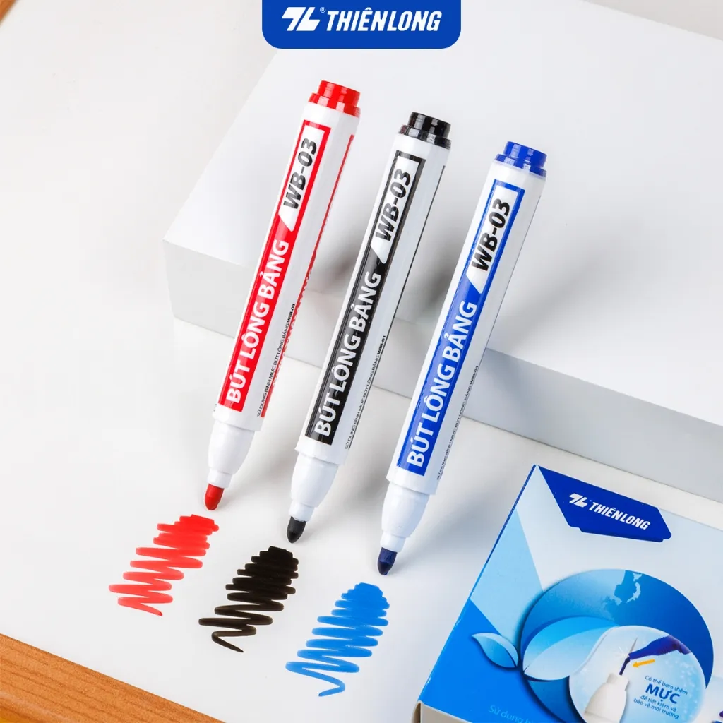 Đánh Giá Bút Lông Bảng Thiên Long WB-03: Viết Êm, Xóa Sạch, Mực An Toàn Chuẩn Quốc Tế