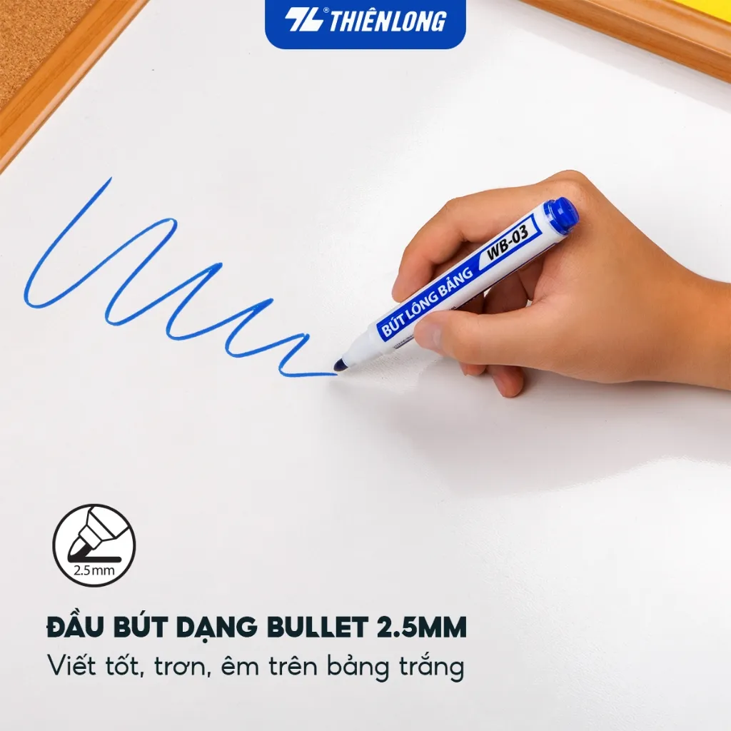 Ảnh Bút lông bảng Thiên Long WB-03 đầu bút viết êm trơn, mực an toàn tiêu chuẩn quốc tế 2