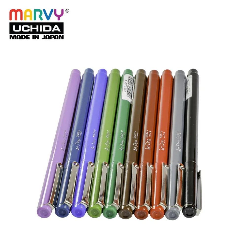 Ảnh Bút lông kim luyện viết chữ đẹp Marvy Uchida Le Pen 4300 ngòi 0.3mm (màu cơ bản) 2