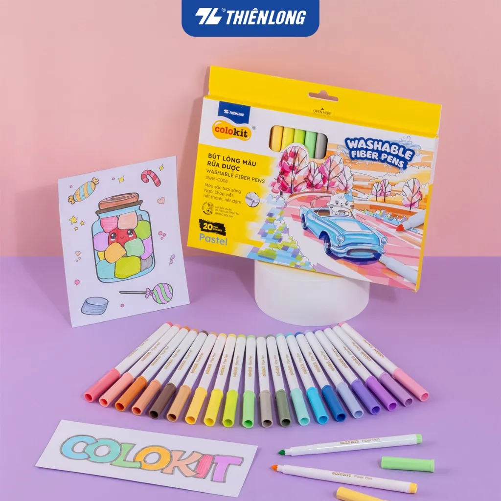 Review Bút Lông Màu Pastel Thiên Long Colokit 20 Màu Rửa Được - An Toàn, Đa Năng
