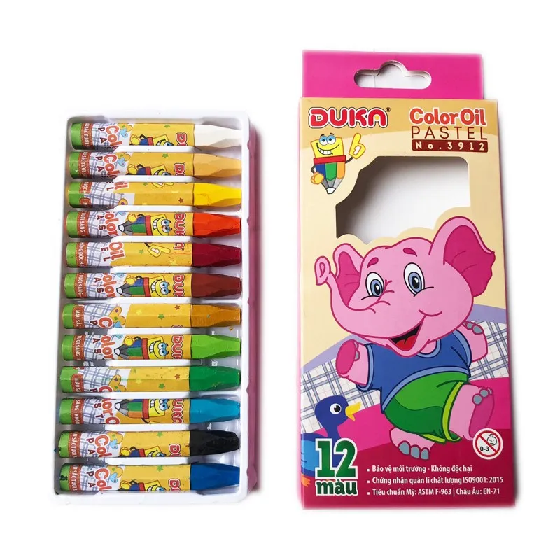 Ảnh Bút Sáp Dầu Duka 12 Màu/ 24 Màu/ 18 Màu/ 36 Màu Hộp Nhựa/Hộp Giấy 3
