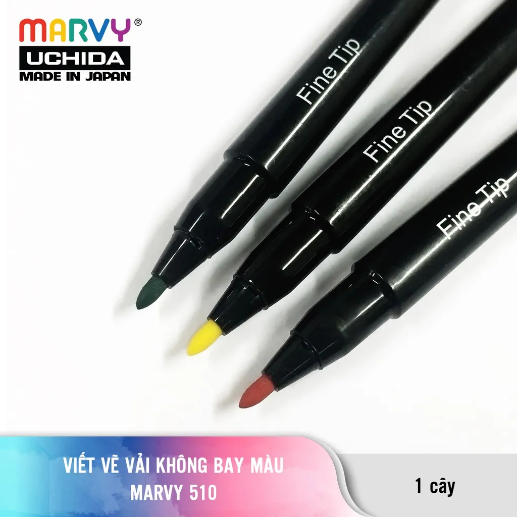 Ảnh Bút Vẽ Vải Không Bay Màu Đầu Nhỏ Marvy Uchida 510 3