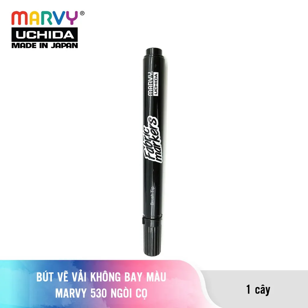 Ảnh Bút Vẽ Vải Không Bay Màu Marvy Uchida 530 ngòi cọ 1