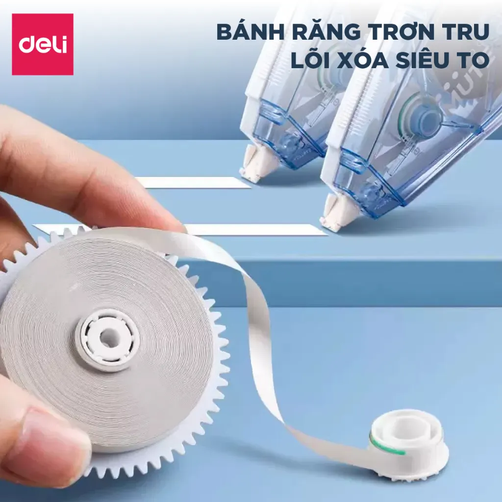 Ảnh Bút Xóa Băng Học Sinh 40M Xinh Xắn Deli - Xóa Sạch Bám Dính Tốt Khô Nhanh Viết Đè Lên Ngay Băng Kéo Văn Phòng Nhiều Màu 1
