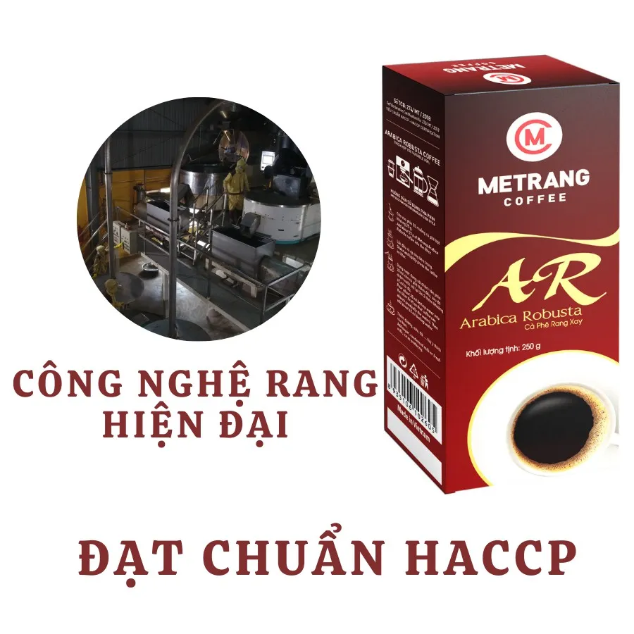 Ảnh Cà phê Arabica Robusta (AR), cà phê pha phin nguyên chất - MêTrang Hộp 250g rang xay hút chân không 4