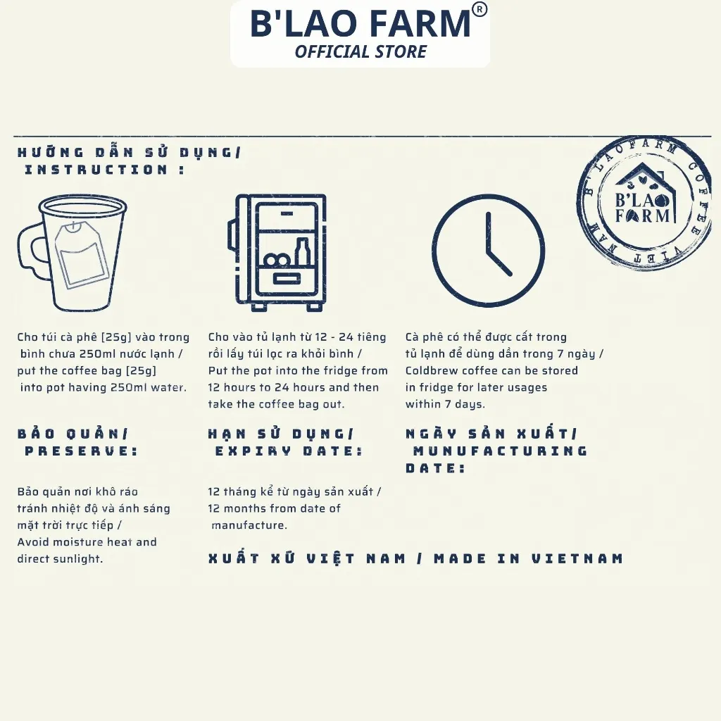 Ảnh Cà phê COLD BREW túi lọc B'Lao Farm cà phê  Arabica nguyên chất - cafe túi lọc ủ lạnh, chua thanh, đắng nhẹ, thơm ngọt 1