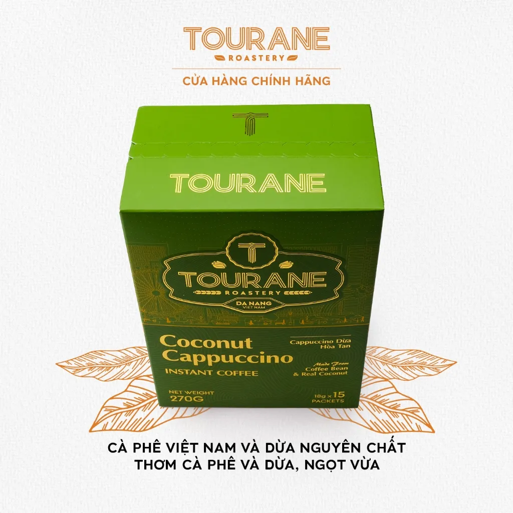 Ảnh Cà Phê Hòa Tan Cappuccino Dừa (Hộp 15 gói x 18G) 2