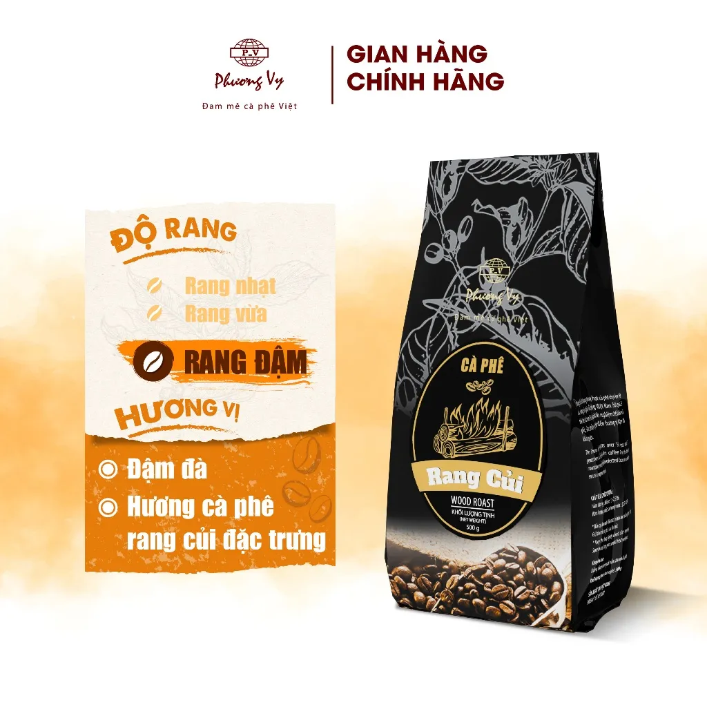 Ảnh Cà Phê Nguyên Chất Rang Củi 500g, công thức rang đặc biệt, hương vị đậm đà, Phương Vy Coffee 2