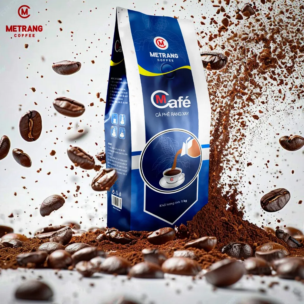 Ảnh Cà phê pha phin, cà phê bột MCafe - Mê Trang, túi 1Kg cà phê bột & hạt 2