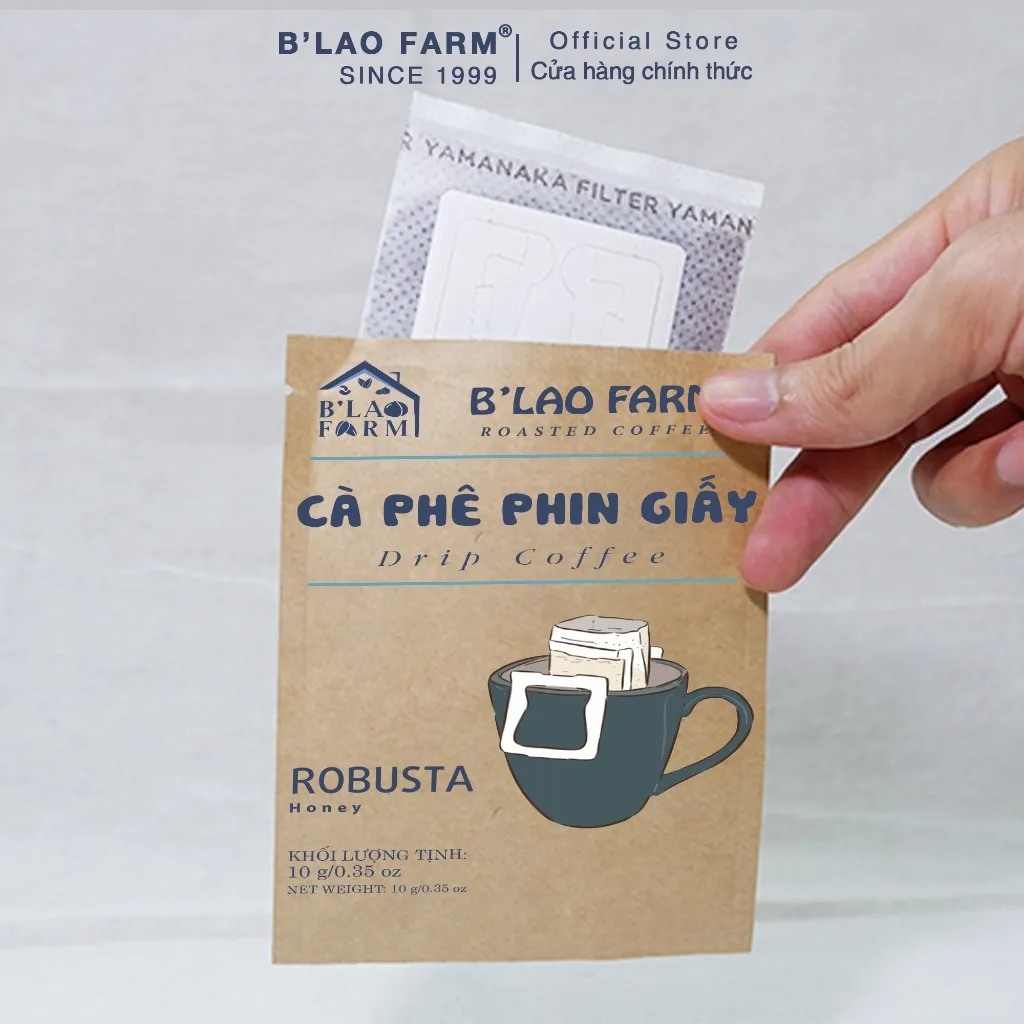 Ảnh Cà phê phin giấy ROBUSTA HONEY B'Lao Farm cafe túi lọc nguyên chất phù hợp mang đi du lịch pha tại văn phòng tiện lợi 2