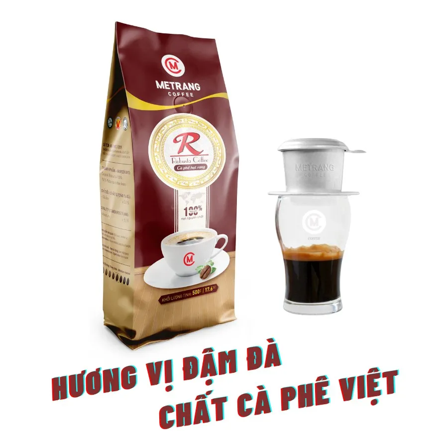 Ảnh Cà phê rang mộc Robusta (R) cafe hạt - Mê Trang, túi 500g hạt rang 3