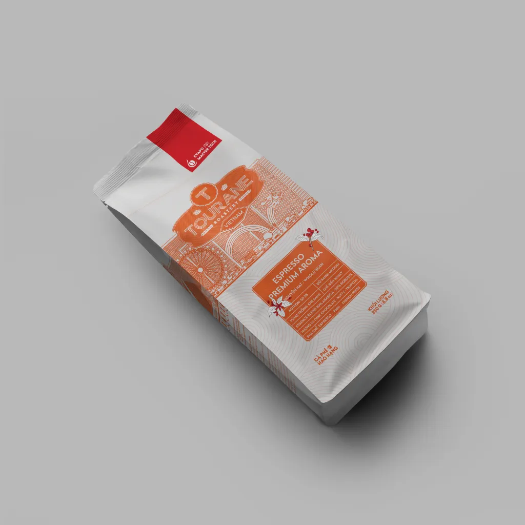 Ảnh Cà Phê Rang, Rang Xay Tourane - Espresso Premium Aroma 80% Arabica + 20% Robusta - Túi Zip 250G 3
