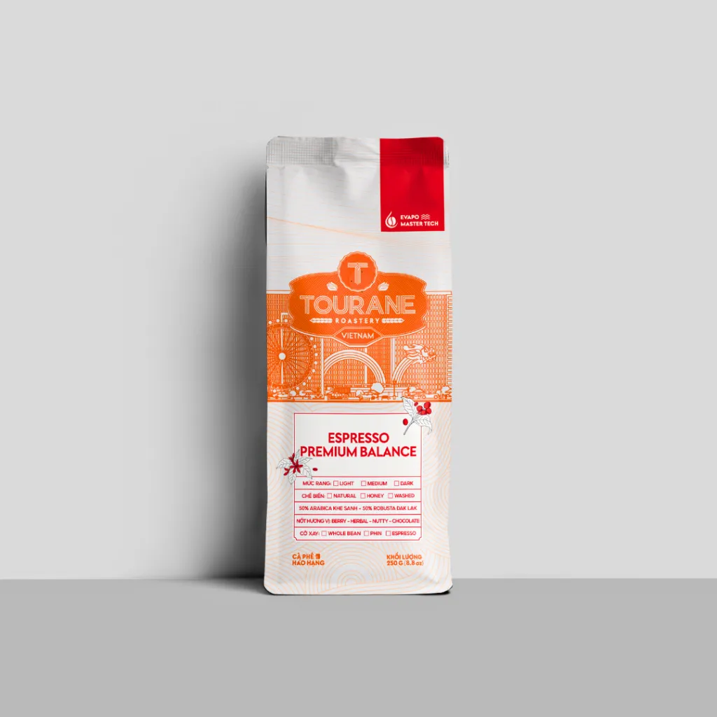 Ảnh Cà Phê Rang Tourane -  Espresso Premium Balance - 50% Arabica Khe Sanh - 50% Robusta Dak Lak 1