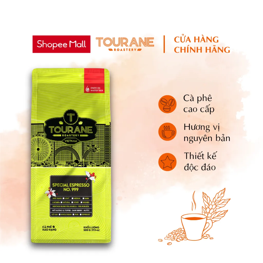 Ảnh Cà Phê Rang Tourane Roastery- Special Espresso No. 999 - 90% Robusta & 10% Arabica 1