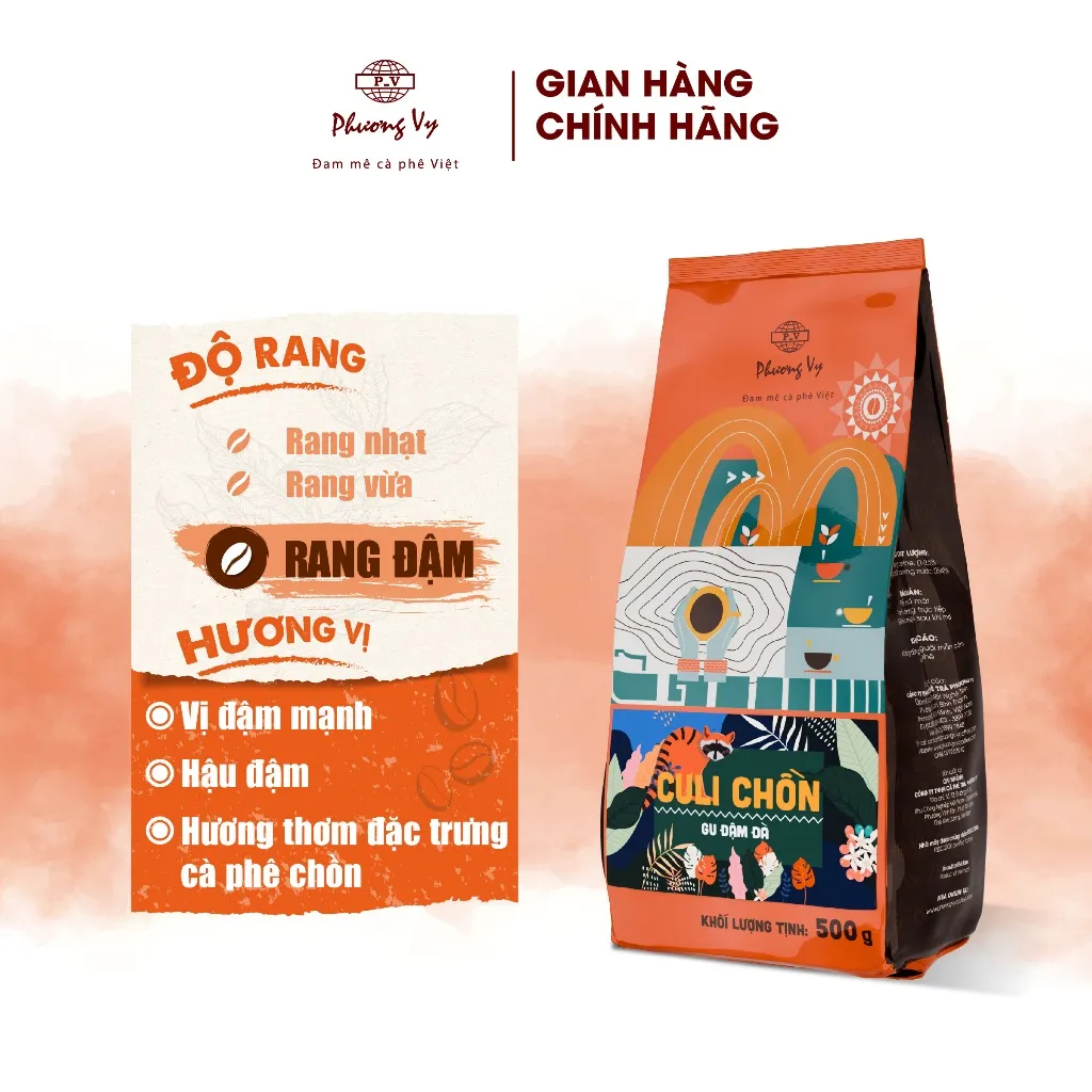 Ảnh Cà Phê Truyền Thống Culi Chồn 500g vị đậm mạnh, hậu đậm, Phương Vy Coffee 3
