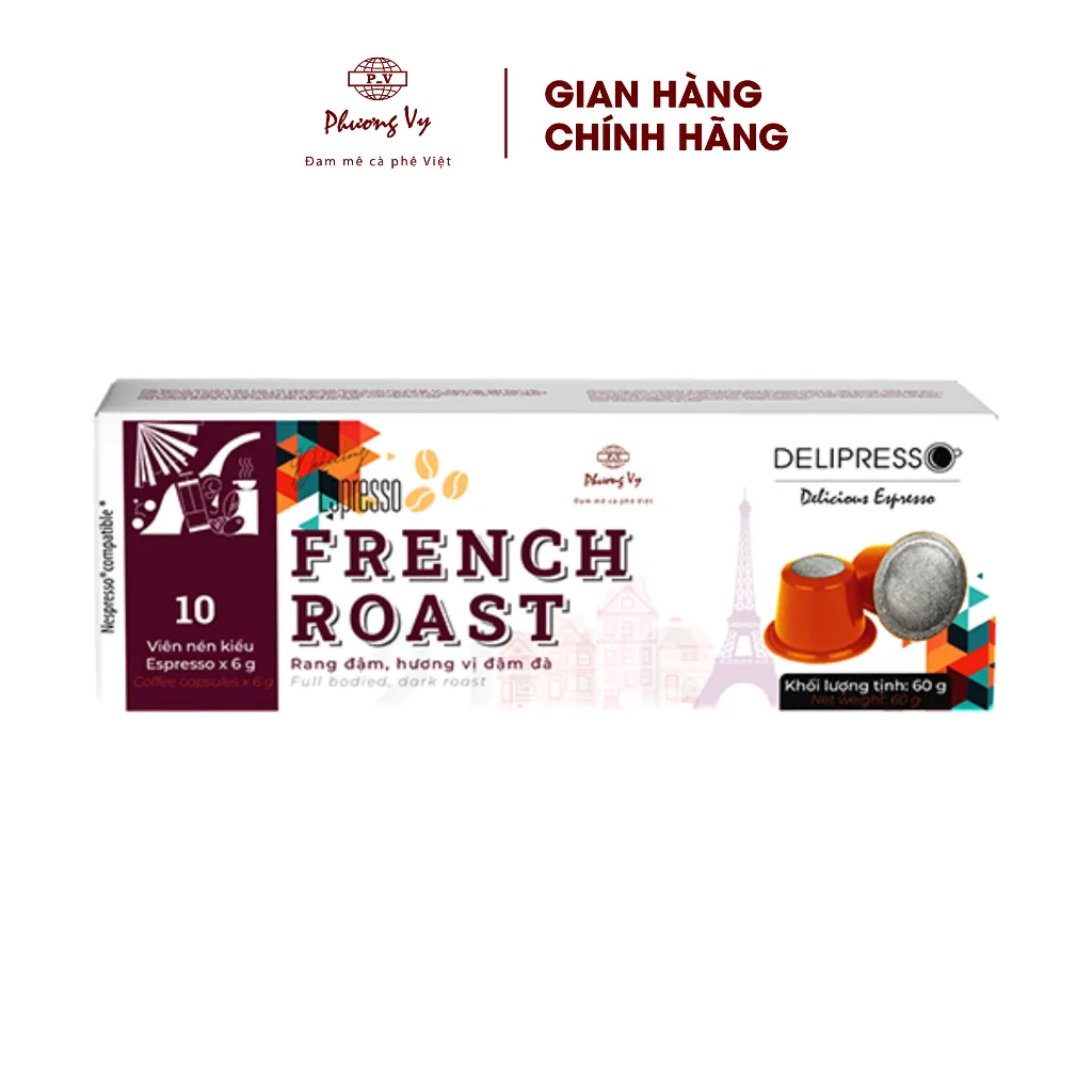 Ảnh Cà Phê Viên Nén NHỎ Delipresso Capsules phù hợp máy Nespresso hộp 10 viên x 6g tiện lợi, Phương Vy Coffee 1
