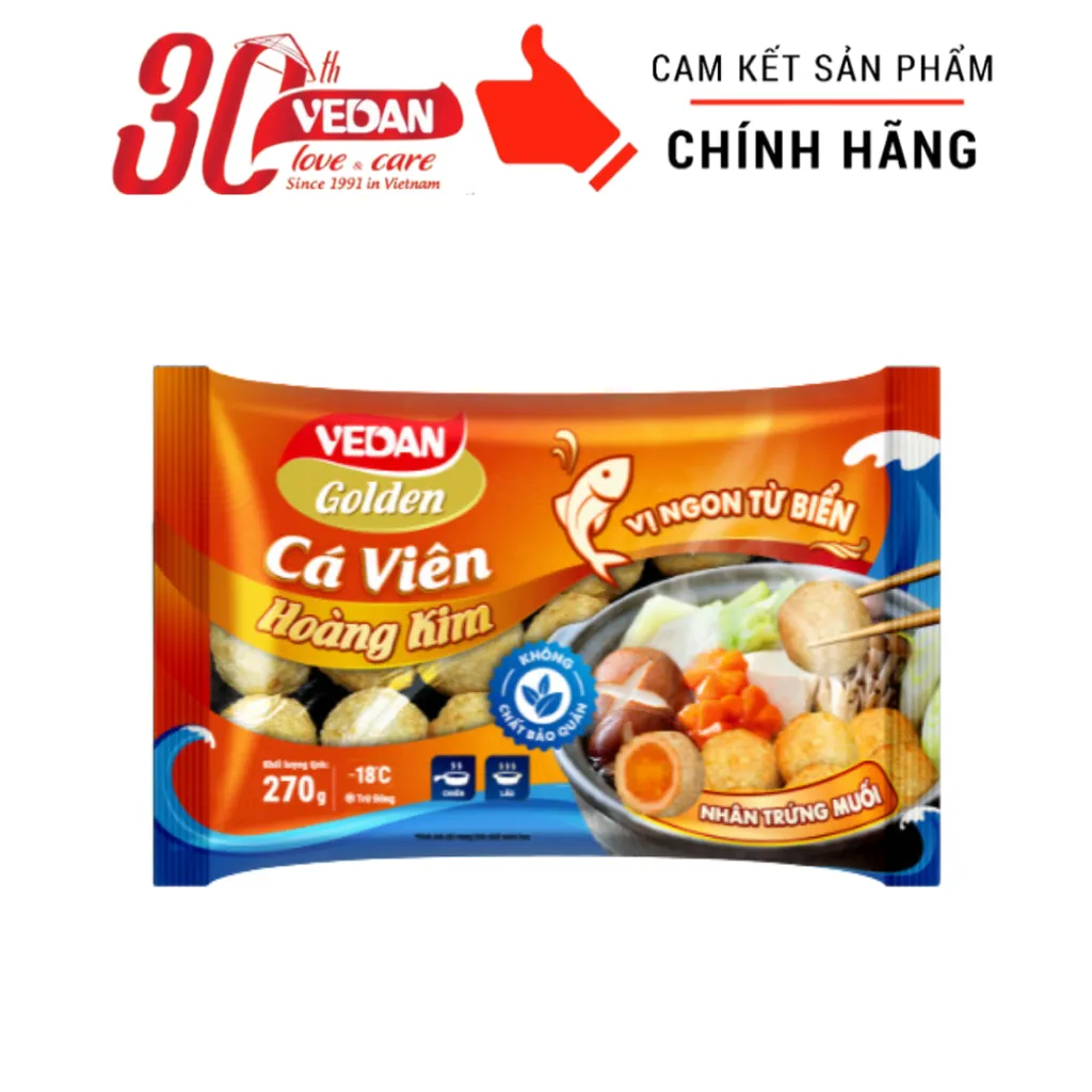 Ảnh Cá Viên Hoàng Kim Nhân Trứng Muối VEDAN Golden 2
