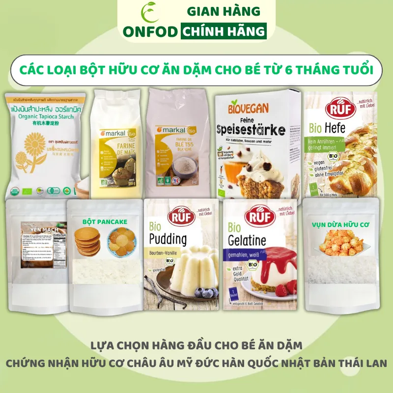 Tuyển Tập Bột Hữu Cơ ONFOD Làm Bánh Ăn Dặm Cho Bé | An Toàn & Dinh Dưỡng
