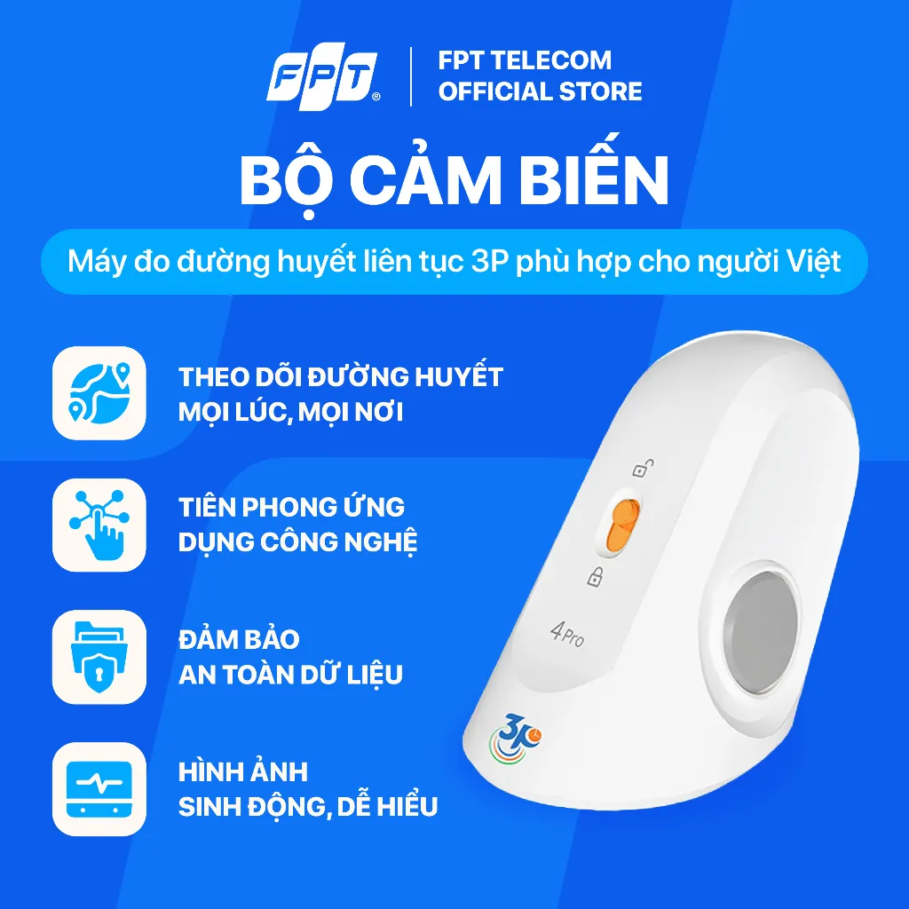 Ảnh Cảm biến máy đo đường huyết  liên tục 3P (Sản phẩm phải sử dụng cùng Thiết bị truyền tín hiệu 3P) 1