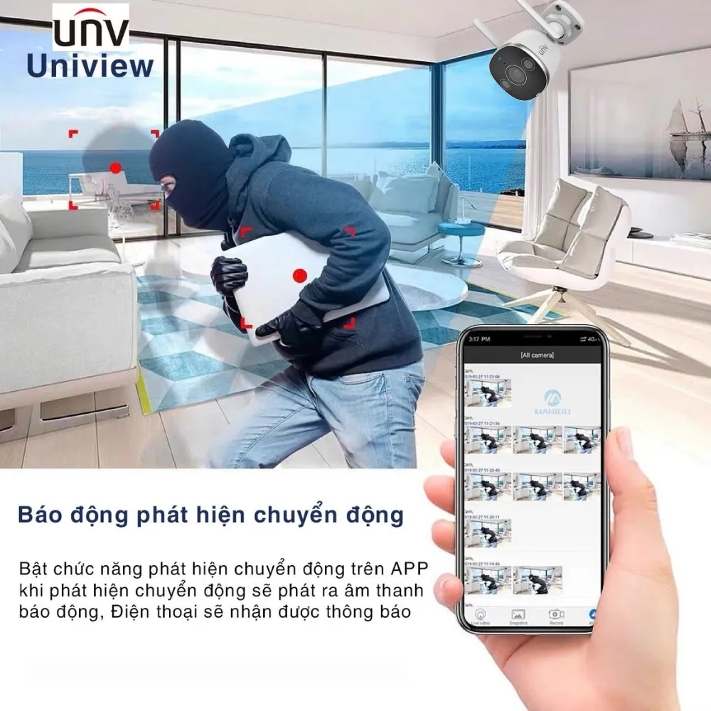 Ảnh Camera IP Wifi ngoài trời UNV IPC-B2D-M3F4D đàm thoại 2 chiều xoay 360 chống nước bảo hành 24 tháng 2