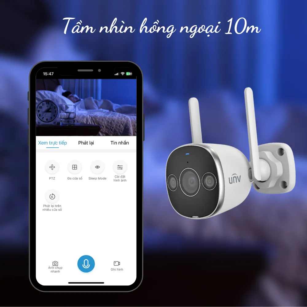 Ảnh Camera IP Wifi ngoài trời UNV IPC-B2D-M3F4D đàm thoại 2 chiều xoay 360 chống nước bảo hành 24 tháng 3