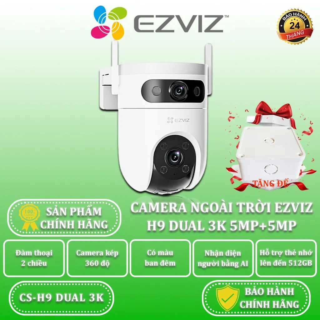 Ảnh Camera Wifi Ống Kính Kép Ezviz Trong Nhà Và Ngoài Trời, Có Màu Ban Đêm, Đàm Thoại 2 Chiều 4MP/5MP 2K+/3K 1