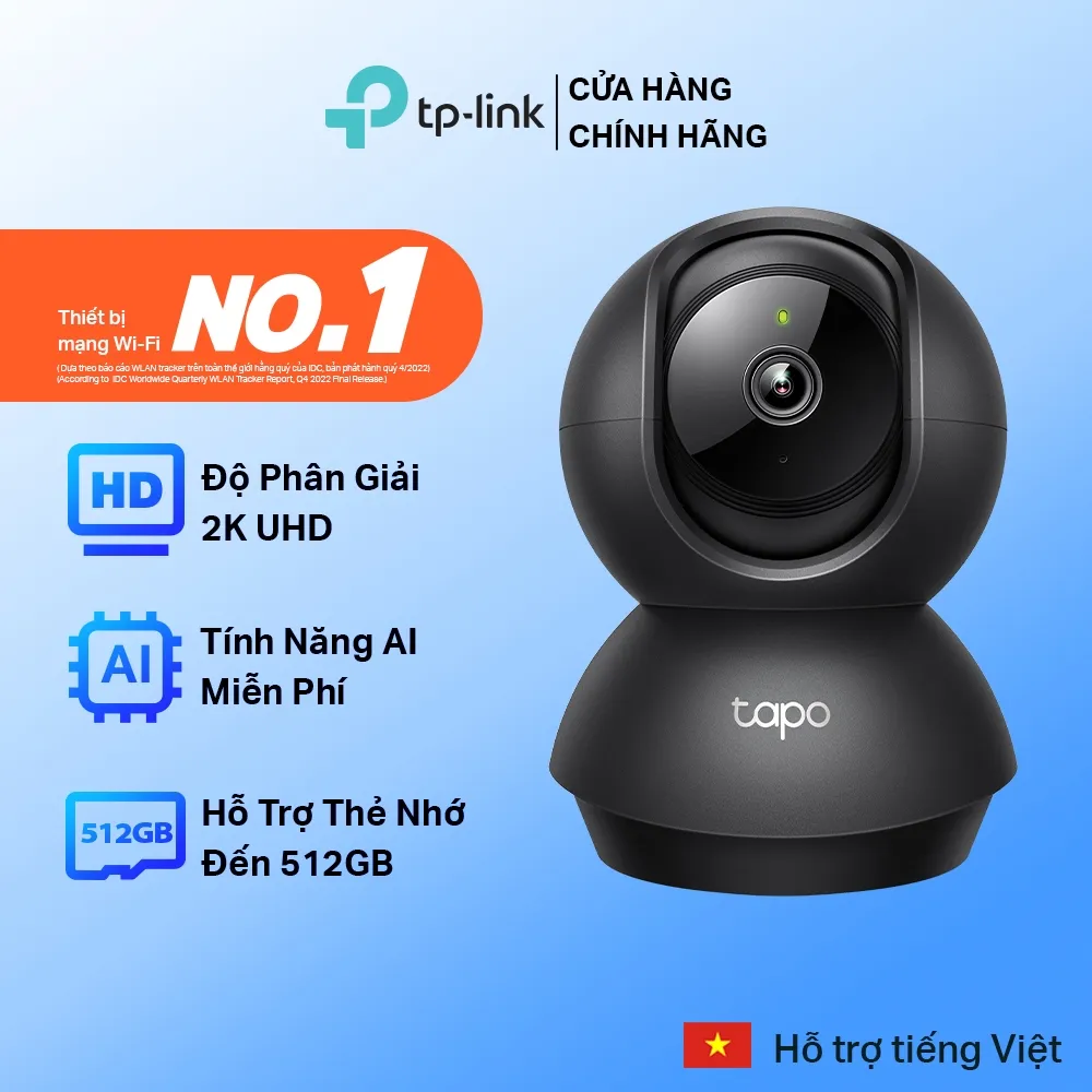 Ảnh Camera Wifi TP-Link Tapo C211 Độ Phân Giải 3MP 2K UHD Quay/Quét 360°, Camera An Ninh Gia Đình 2