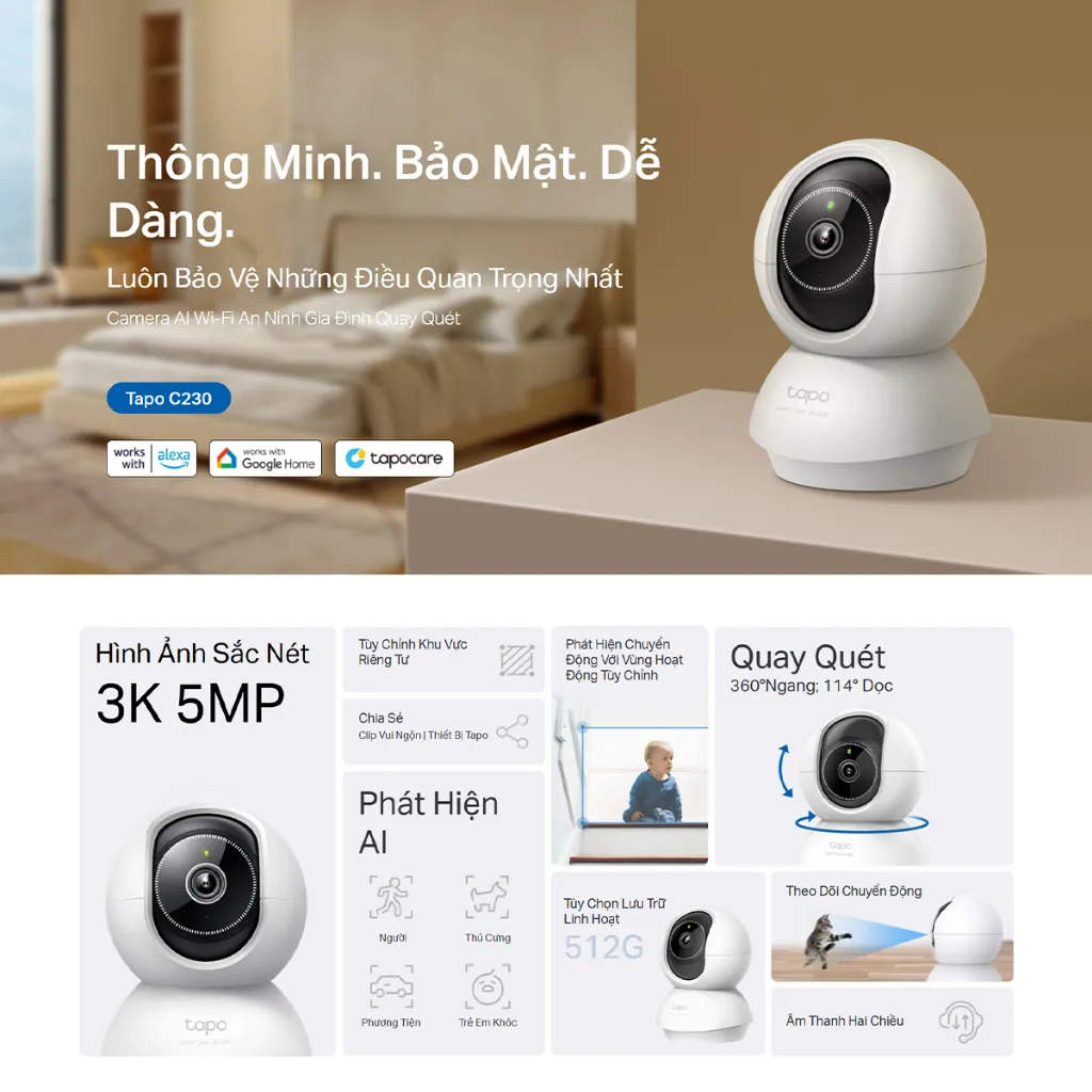 Ảnh Camera Wi-Fi TP-Link Tapo C230 - Độ phân giải 5MP 3K Siêu Nét, Tính Năng A.I 4