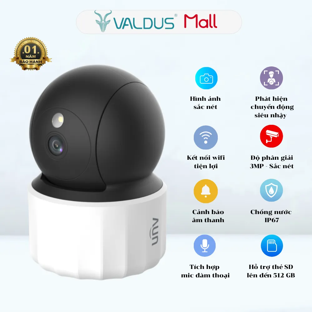 Đánh Giá Camera Wifi Trong Nhà UNV IPCS3EM3: Xoay 360°, Đàm Thoại 2 Chiều, Giá Rẻ