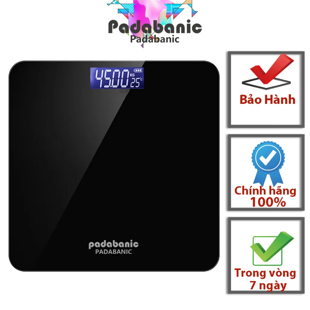 Ảnh Cân Điện Tử Padabanic 1000 Sạc Pin Tiện Lợi Hiển Thị Nhiệt Độ Phòng Tặng Kèm Thước Dây Đo 2