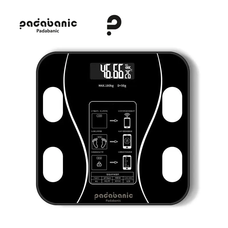 Ảnh Cân Điện Tử Padabanic 202 Sạc Tích Điện Kết Nối Bluetooth Phân Tích Chỉ Số Cơ Thể 2
