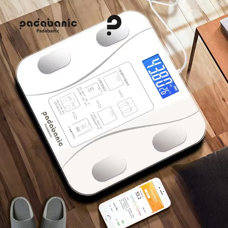 Ảnh Cân Điện Tử Padabanic 202 Sạc Tích Điện Kết Nối Bluetooth Phân Tích Chỉ Số Cơ Thể 3